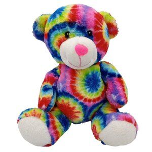 Tie Dye Teddy Bear Rainbow Peace Pals Stuffed Animal Colorful Plush 9 Inch Toy
